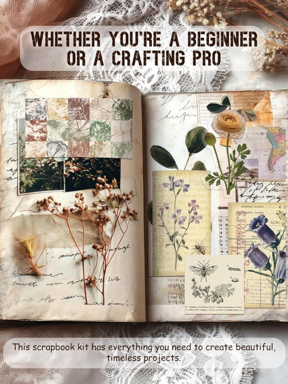 450 PCS Vintage Scrapbook Supplies Junk Journal Supplies, Scrapbook Supplies Kit - Picture 3 of 7